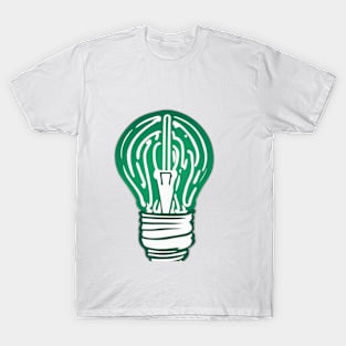 Light Bulb Emerald Green Shadow Silhouette Anime Style Collection No. 430 T-Shirt